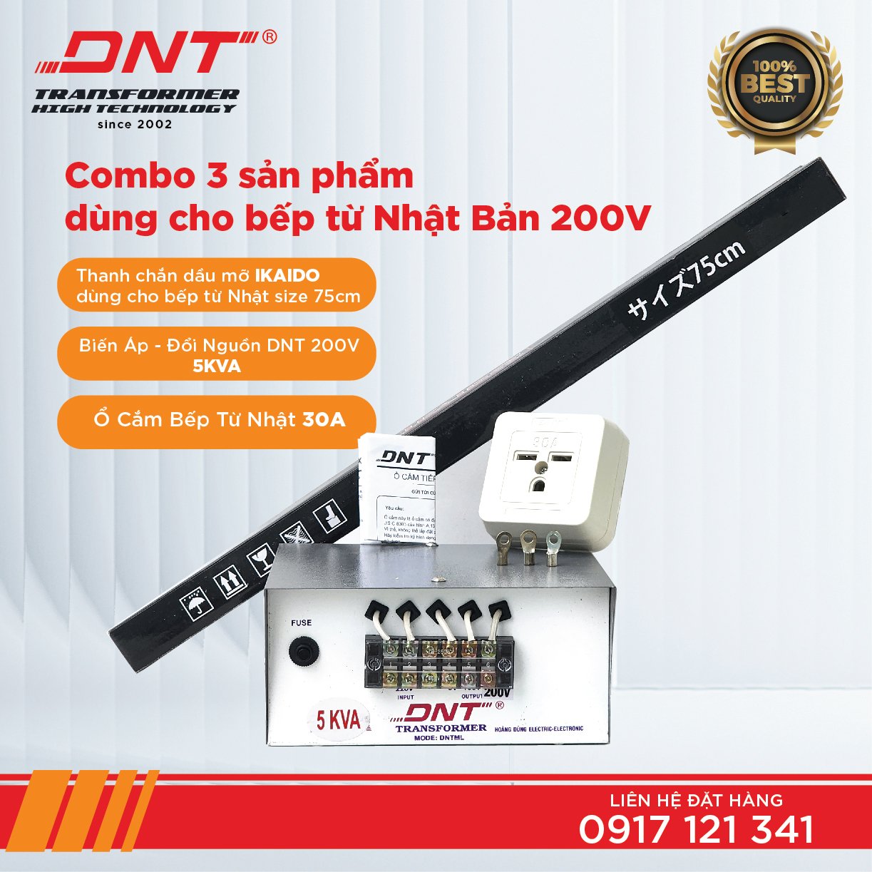 Combo 3 sản phẩm dùng cho bếp từ size 75cm